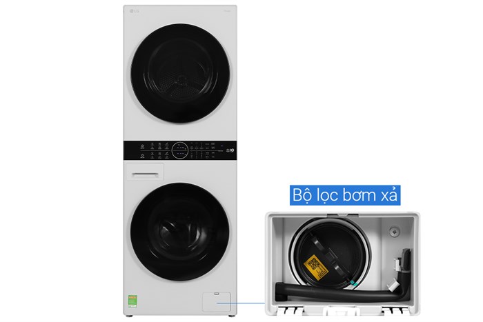 Tháp giặt sấy LG WashTower Inverter giặt 14 kg - sấy 10 kg WT1410NHE